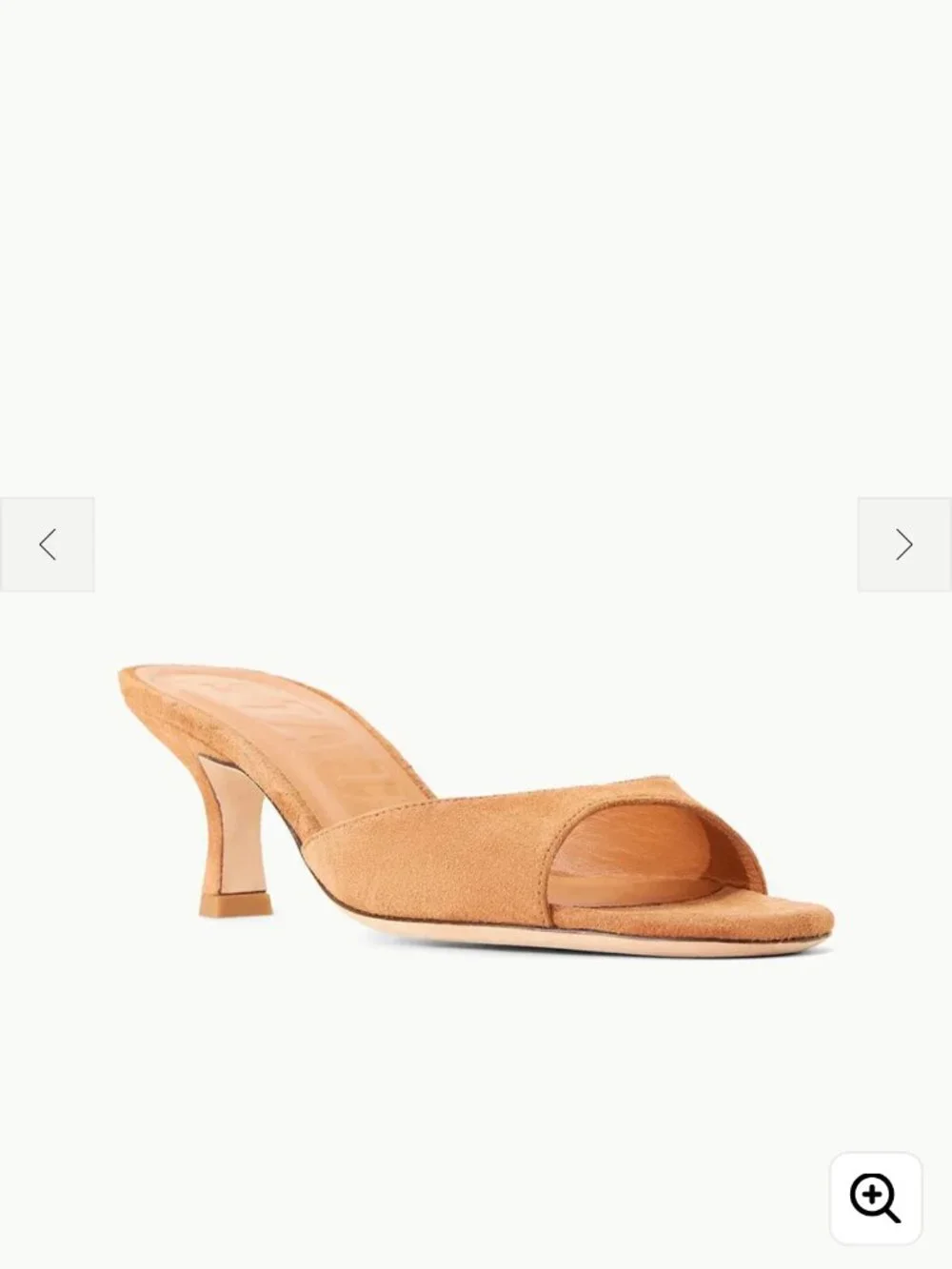 Staud 55mm Brigitte Suede Kitten-Heel Mules - Tan - Size 8.5 New and Never Worn